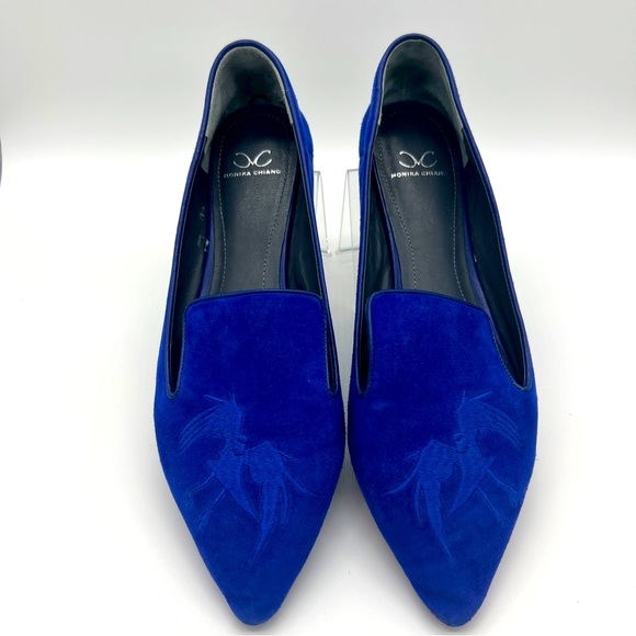 Monika Chiang Shoes - Women's Monika Chiang Flats Low Wedge Blue Suede Size 38 1/2/7.5